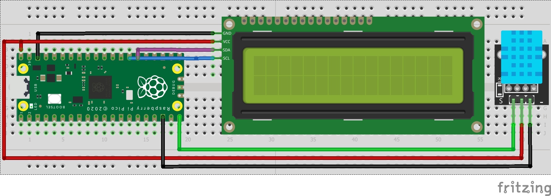 Raspberry pi pico dht11 Weather station