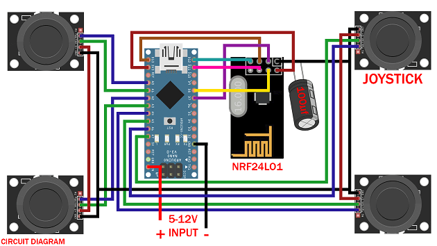 Arduino RC transmitter Circuit-TRANSMITTER