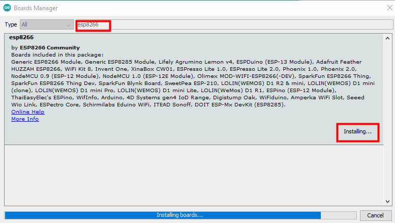 install arduino ide to esp8266