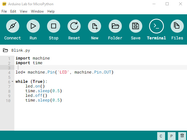 MicroPython code in Arduino Lab