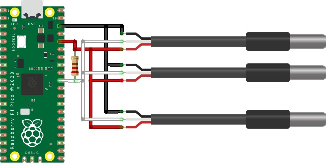 Multiple DS18B20 Temp sensors with Raspberry Pi Pico