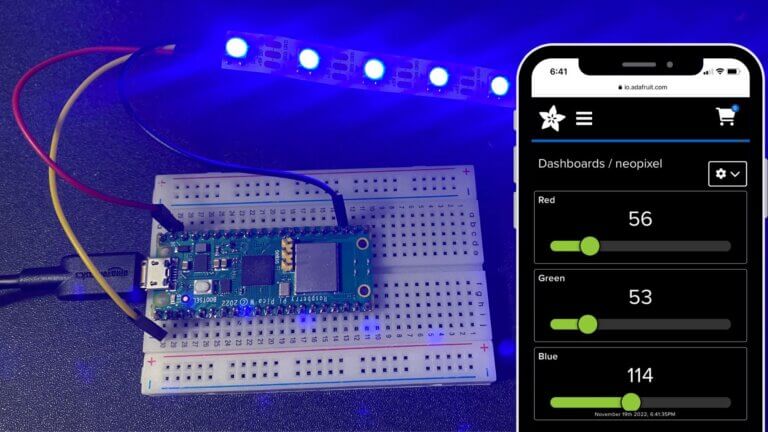 Control WS2812 LED With Raspberry Pi Pico W & Adafruit IO
