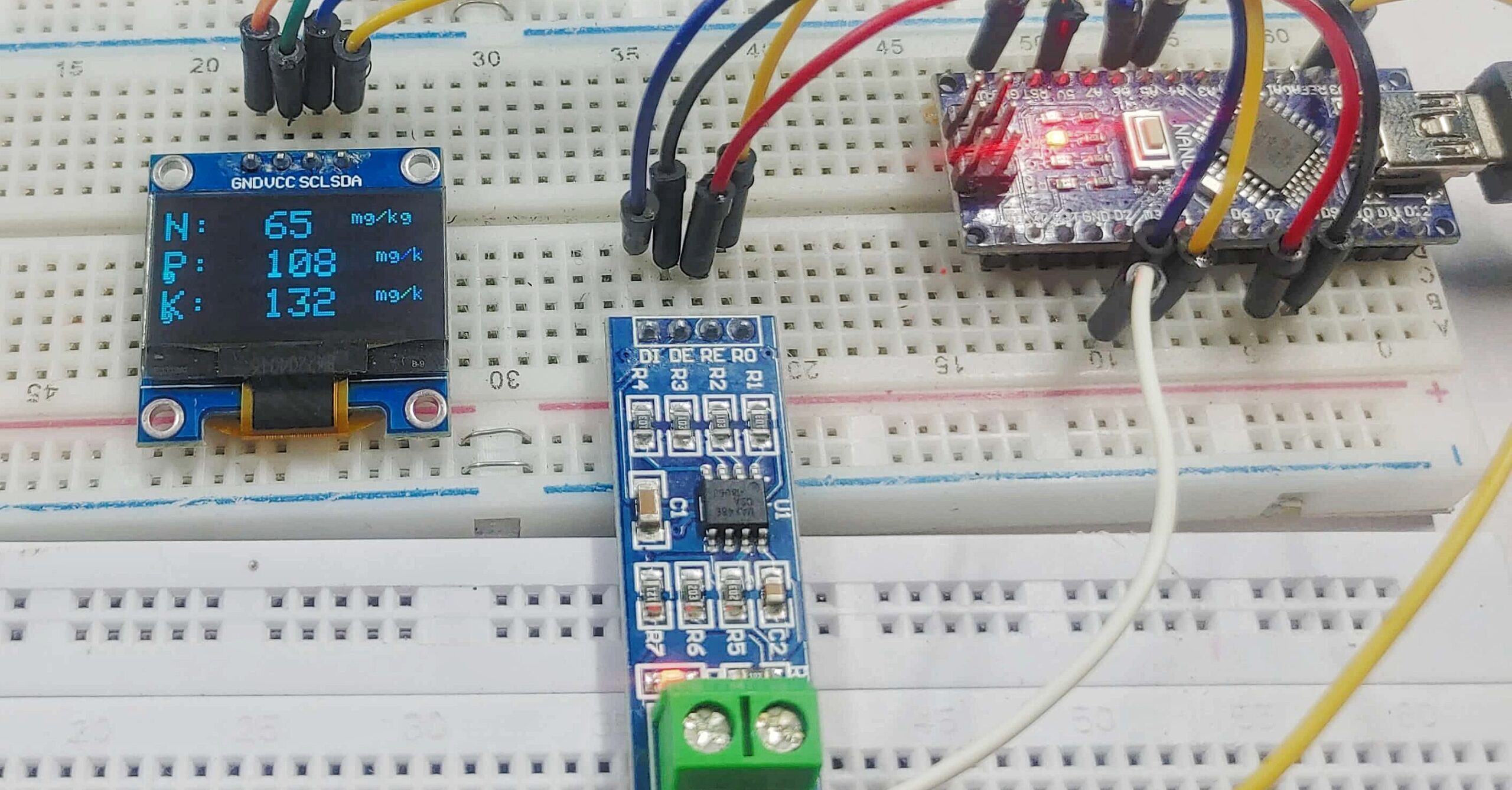 Real-Time Soil Nutrient Analysis with Arduino and NPK Sensor