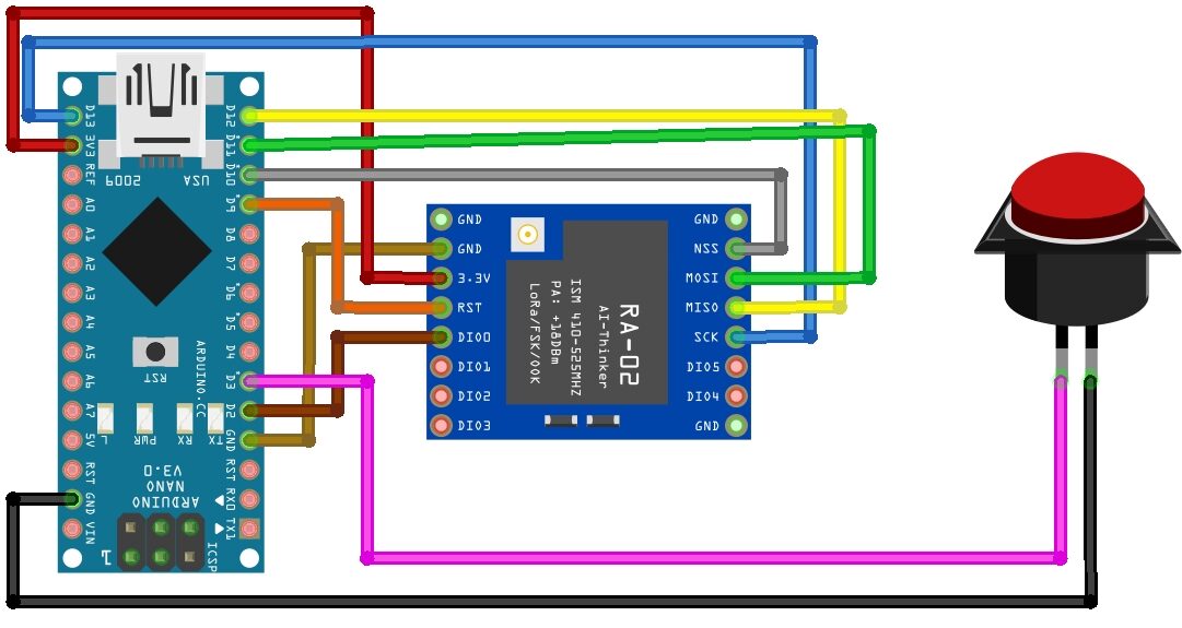 Wiring Diagram for SX1278 LoRa Transmitter 