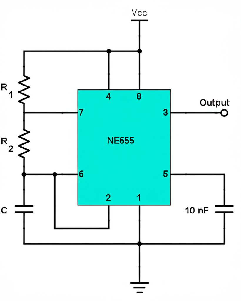555 Timer Astable Circuit Calculator