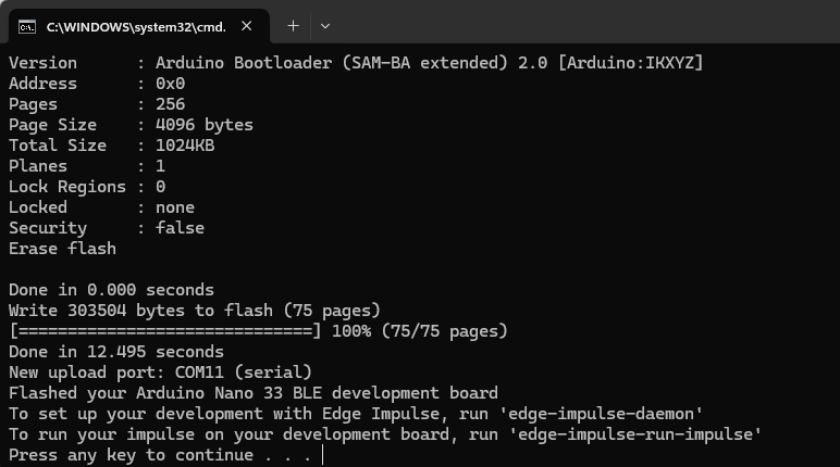 Flash Edge Impulse firmware