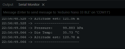 nano ble sense rev2 pressure test