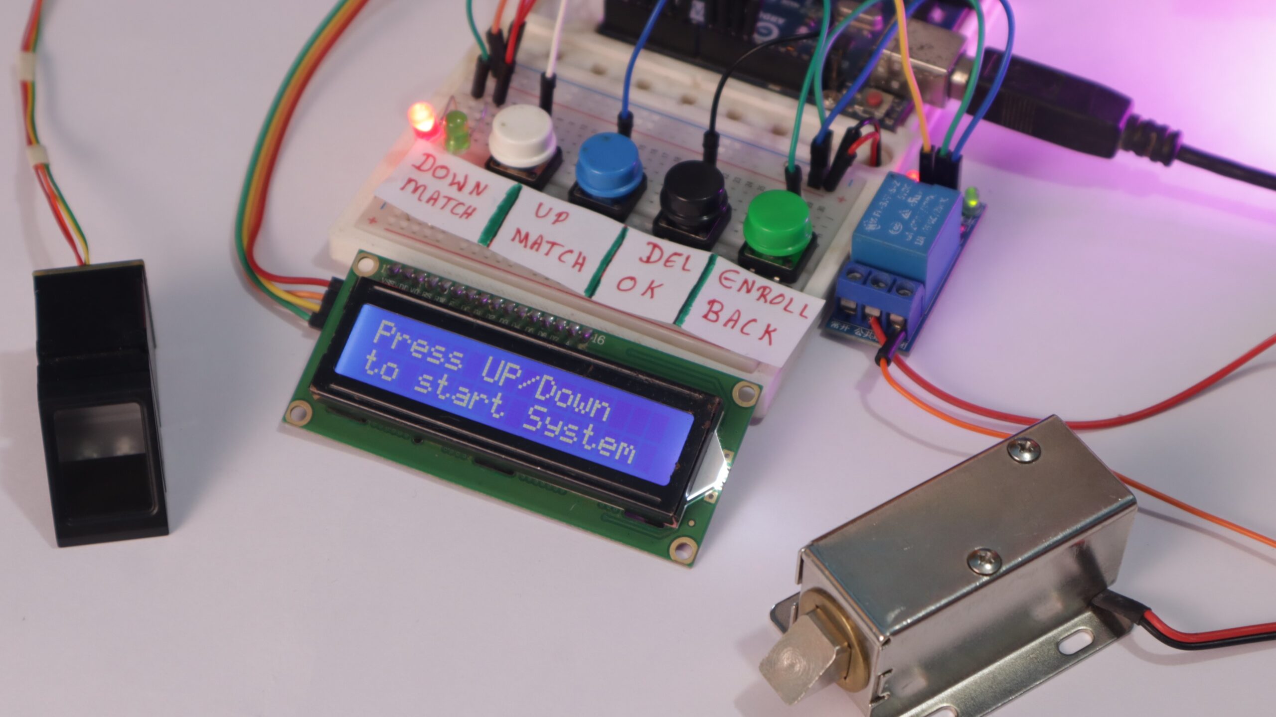 Biometric Security System with Fingerprint Sensor & Arduino