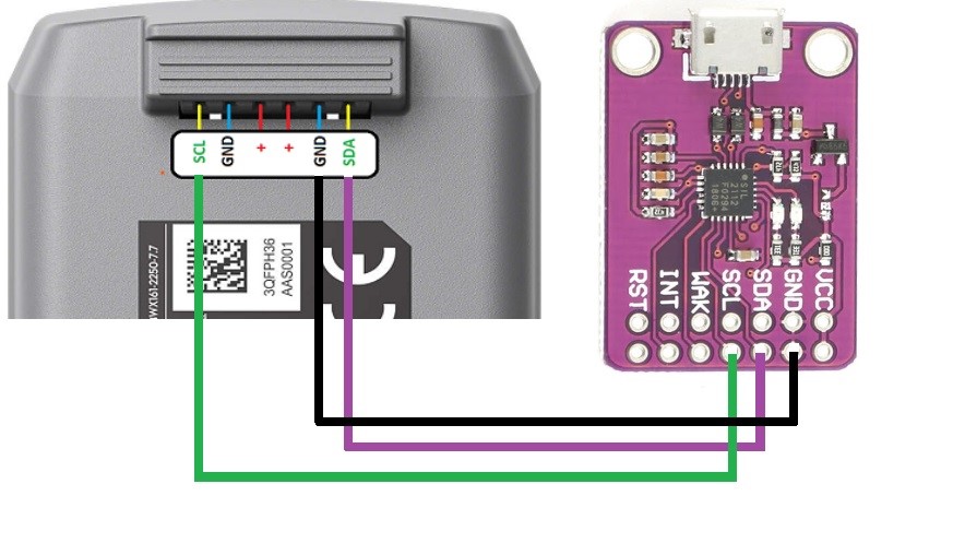 CP2112 DJI battery Wiring Connection