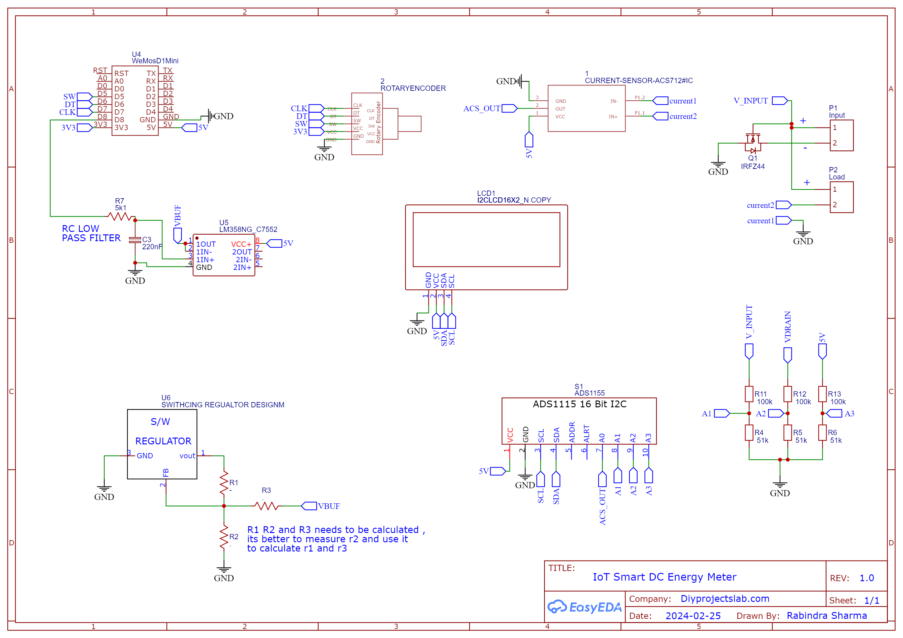 Circuit ESP8266 programable power supply