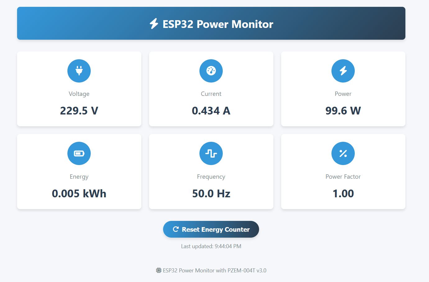 Energy meter Web server