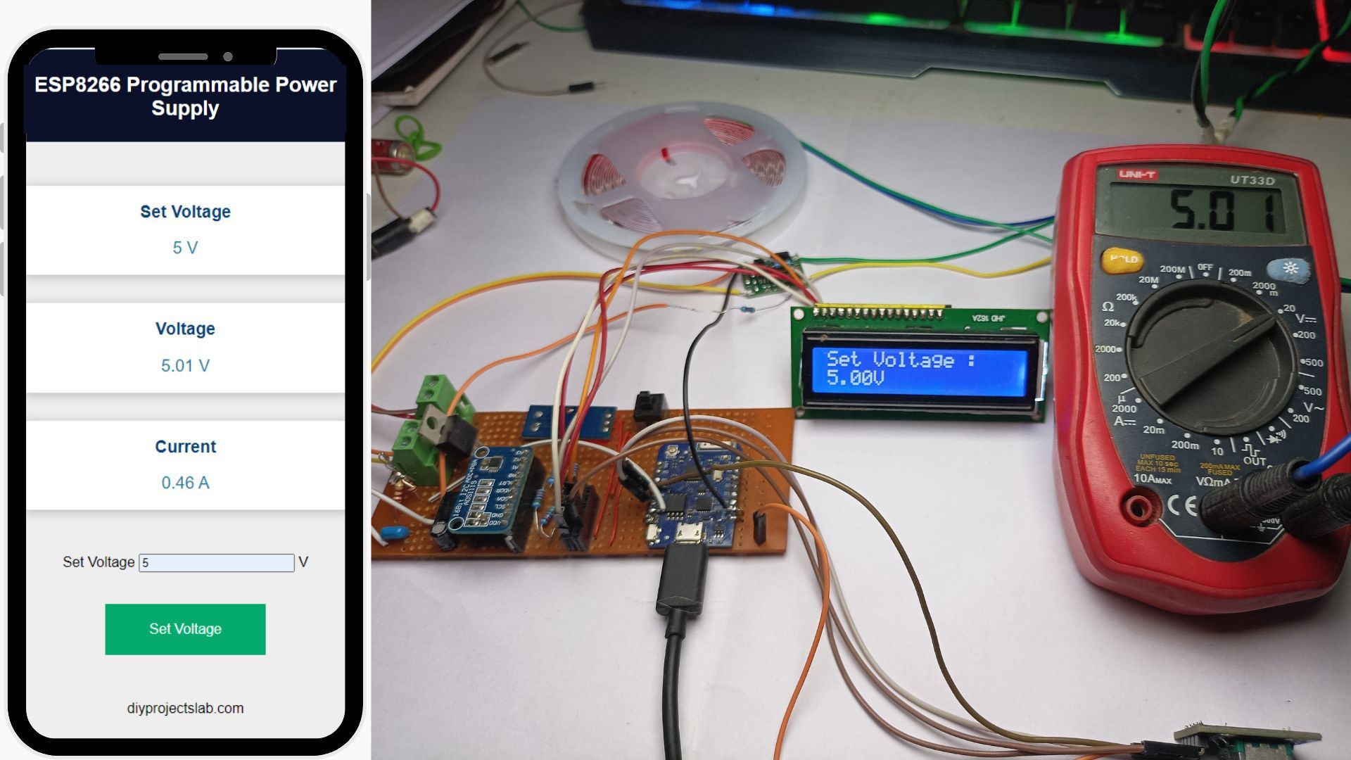 IoT Based Programmable Digital Power Supply With ESP8266 IoT Based Variable Programmable DC Power Supply ESP8266