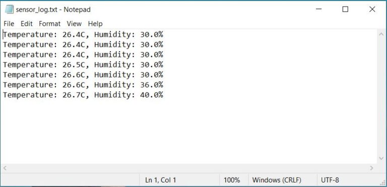 Raspberry Pi Pico Data Logger using SD card & DHT11 sensor