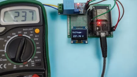 ZMPT101B Voltage Sensor with ESP32 oled