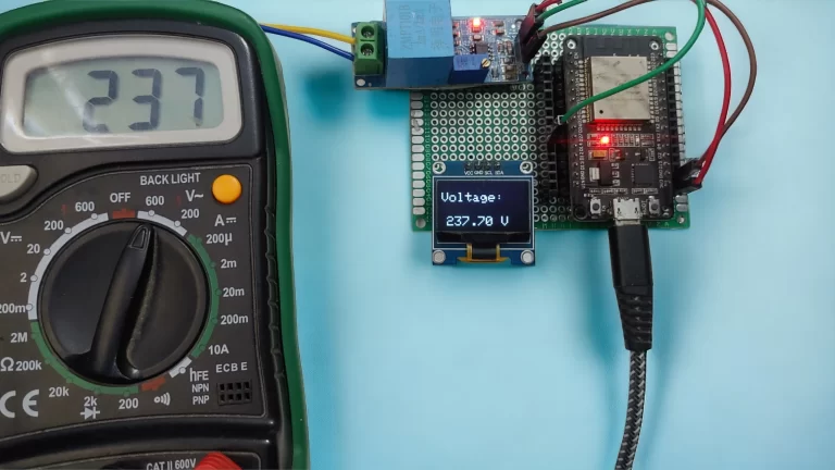 ZMPT101B Voltage Sensor with ESP32 oled